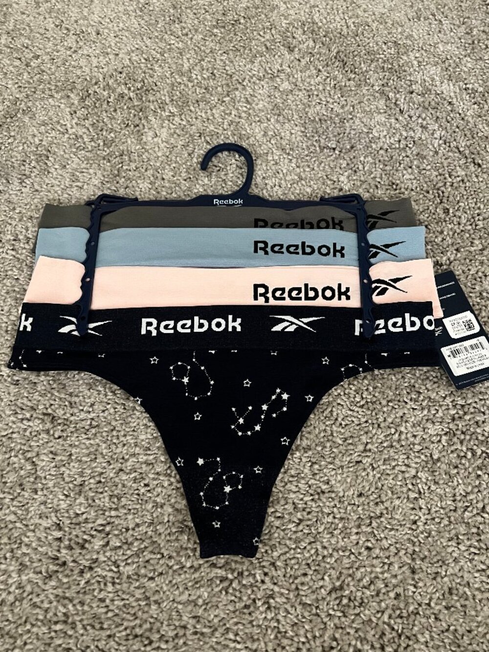 Reebok Seamless Thong 4 Pack Medium Multi Color NWT